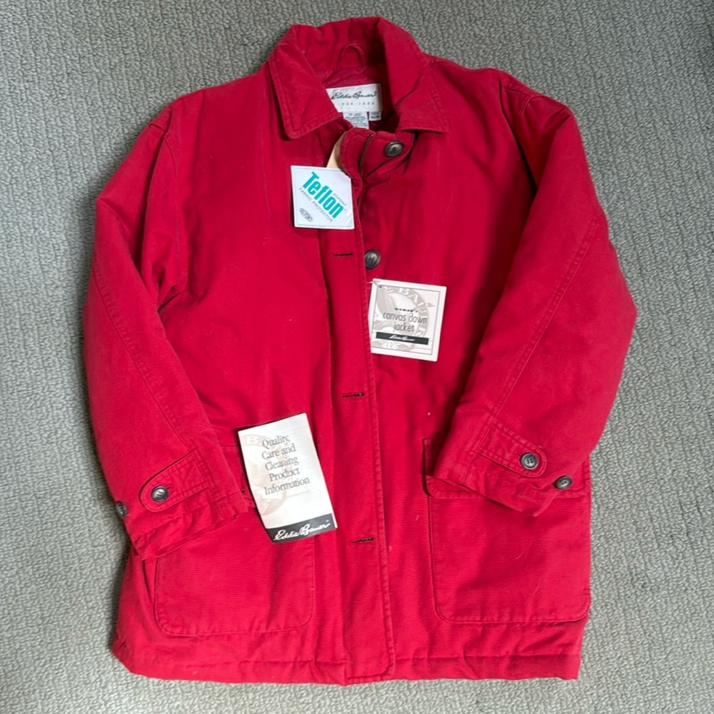 NWT Eddie Bauer goose down puffer Red jacket Coat